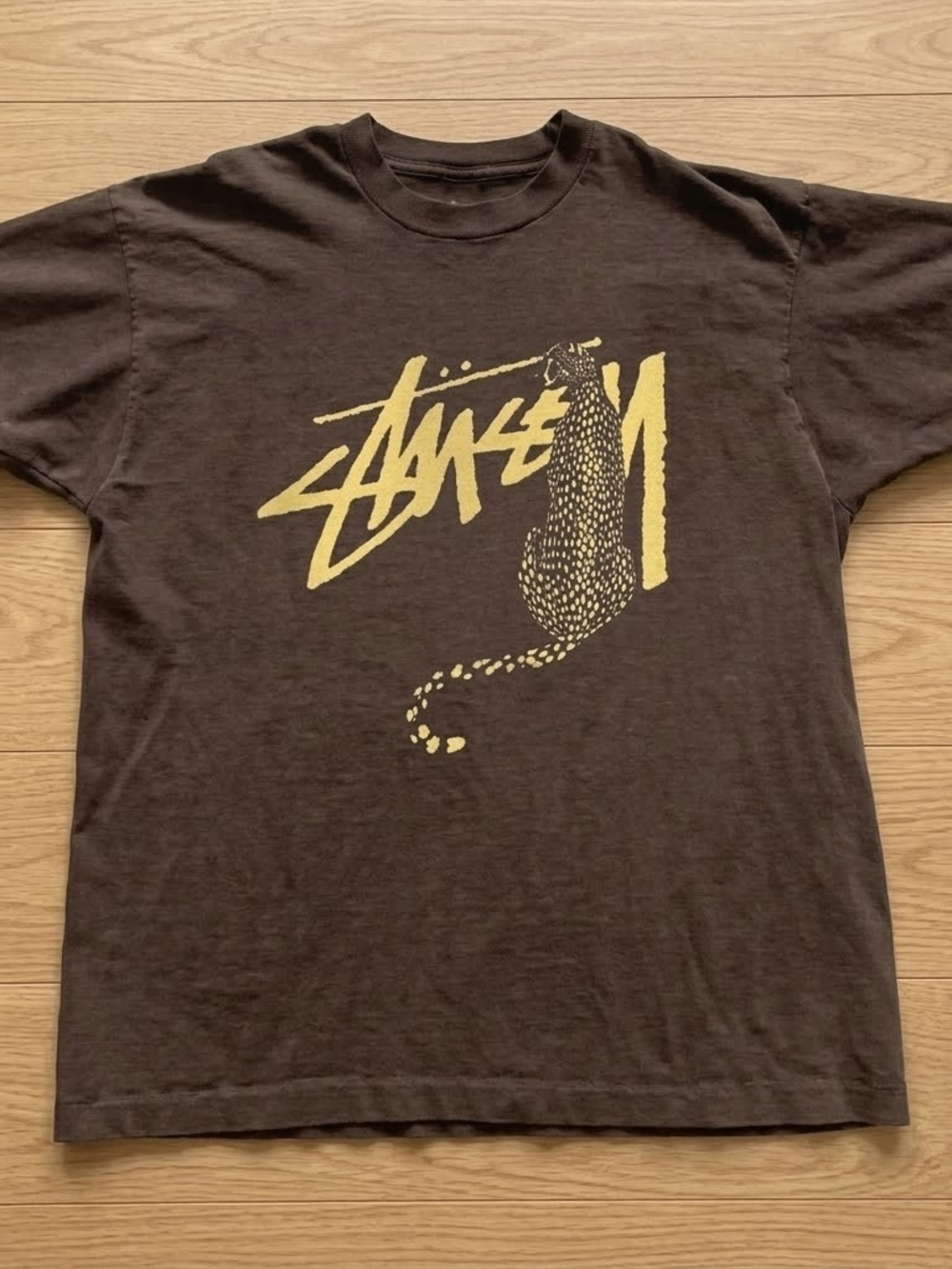 Gildan Brown Short-Sleeve Tee with Yellow Graphic